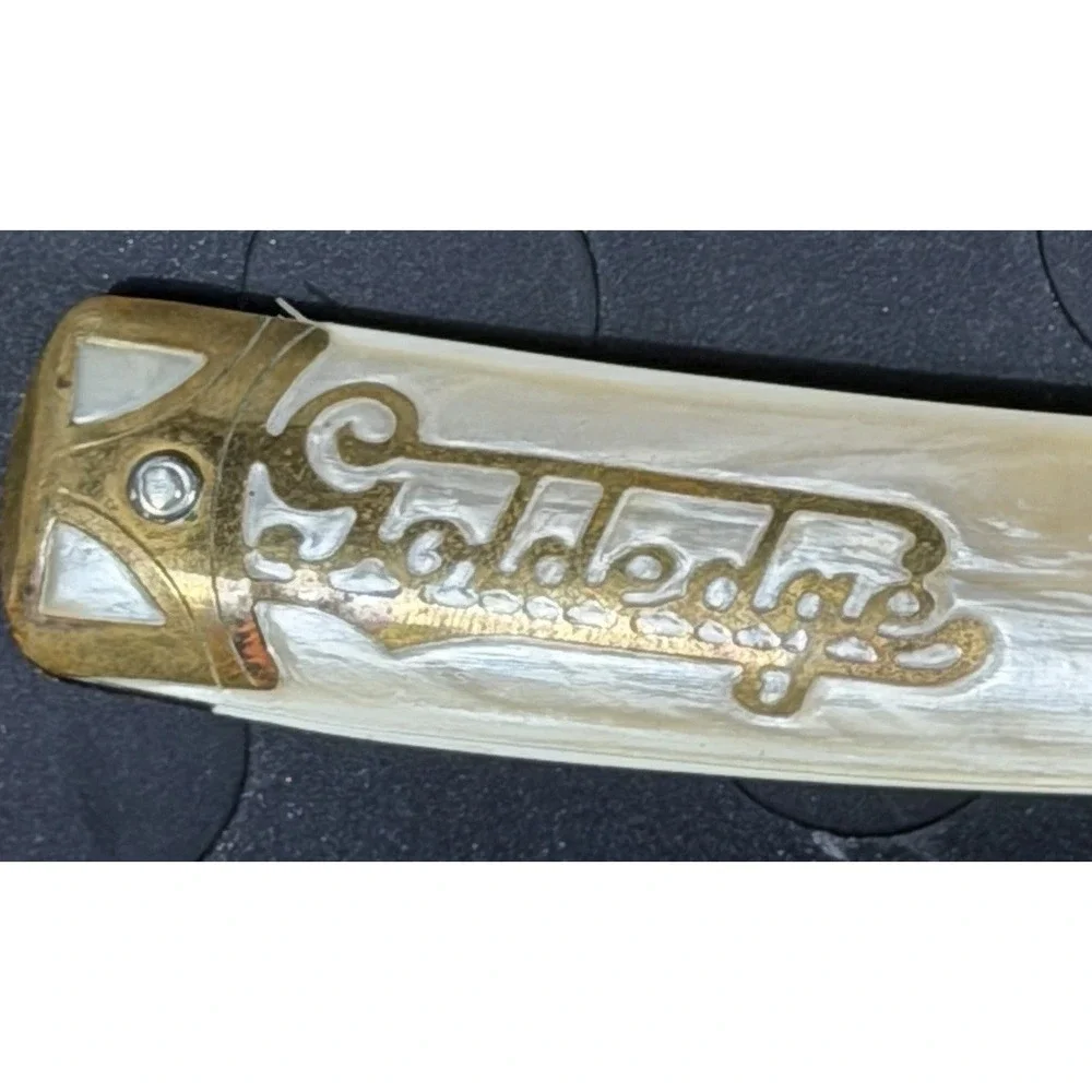 Dubi Duck Round Point Straight Razor Vintage Goldedge 5/8 In Original Box Mint